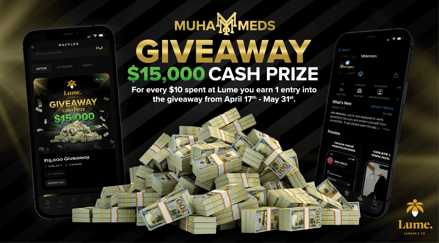 Lume × Muha — $15,000 Cash Giveaway